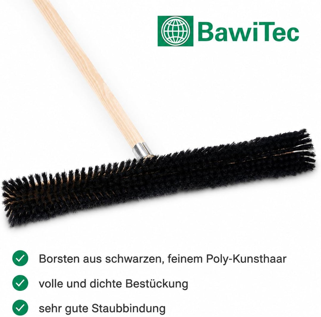 BawiTec Profi Saalbesen Grossraumbesen Kunsthaar-Borsten mit stabilem Stiel schwarz-weich (Breite 60