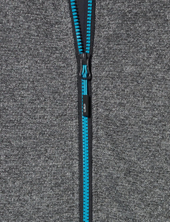 CMP Leichte Fleece-Strickjacke mit Netz, ANTRACITE-CEMENTO