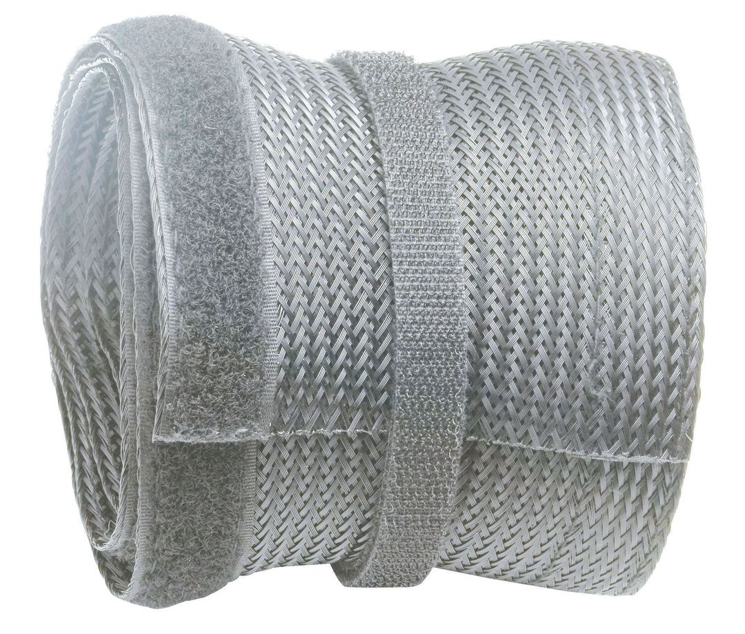 RICOO Kabelkanal Grau 500cm lang x 13,5cm breit Z9135G-5 Kabelschlauch wiederverschliessbar mit Klet