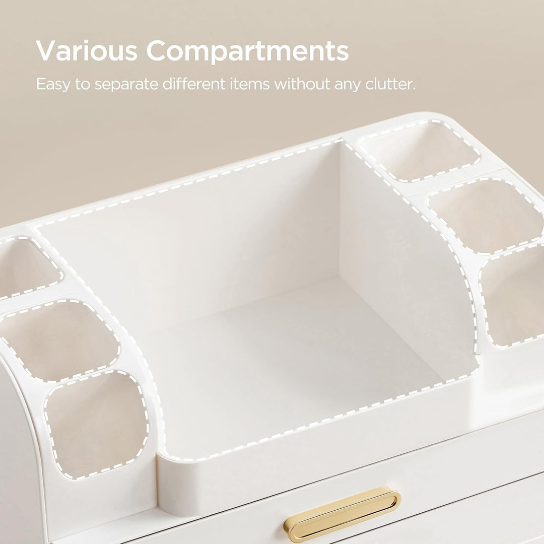 hblife Makeup Kosmetik Organizer mit Schubladen, Pinsel Organizer, 3-in-1 Plastic Kosmetik Aufbewahr