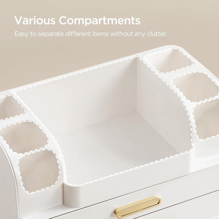hblife Makeup Kosmetik Organizer mit Schubladen, Pinsel Organizer, 3-in-1 Plastic Kosmetik Aufbewahr