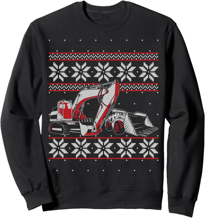 Excavator Operator Digger Ugly Christmas Sweater Style Sweatshirt