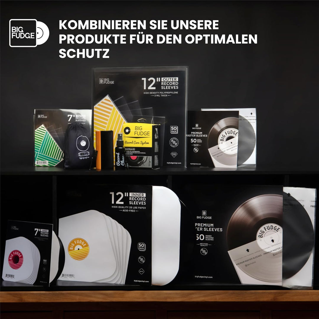 BIG FUDGE Vinyl Schallplatten Hüllen Aussen - 12" x 50 Stk. - LP Hüllen Transparent aus 3mil Starken