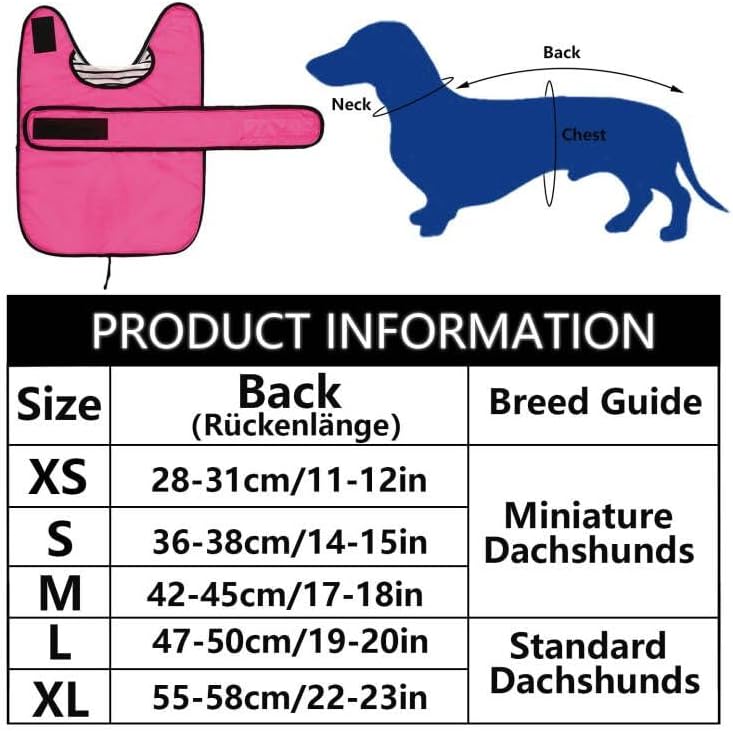 Geyecete Hunde Regenmantel,Einstellbar Wasserdicht Hundejacke für Dackel,Regenmantel mit reflektiere