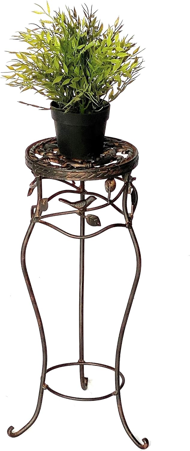 DanDiBo Blumenhocker Metall Schwarz Rund Höhe 52 cm Blumenständer 18215 Blumensäule Antik Pflanzenst