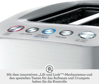 Sage - The Smart Toast - 2-Scheiben - Toaster - Gebürstetes Aluminium 2 Toastscheiben, 2 Toastscheib