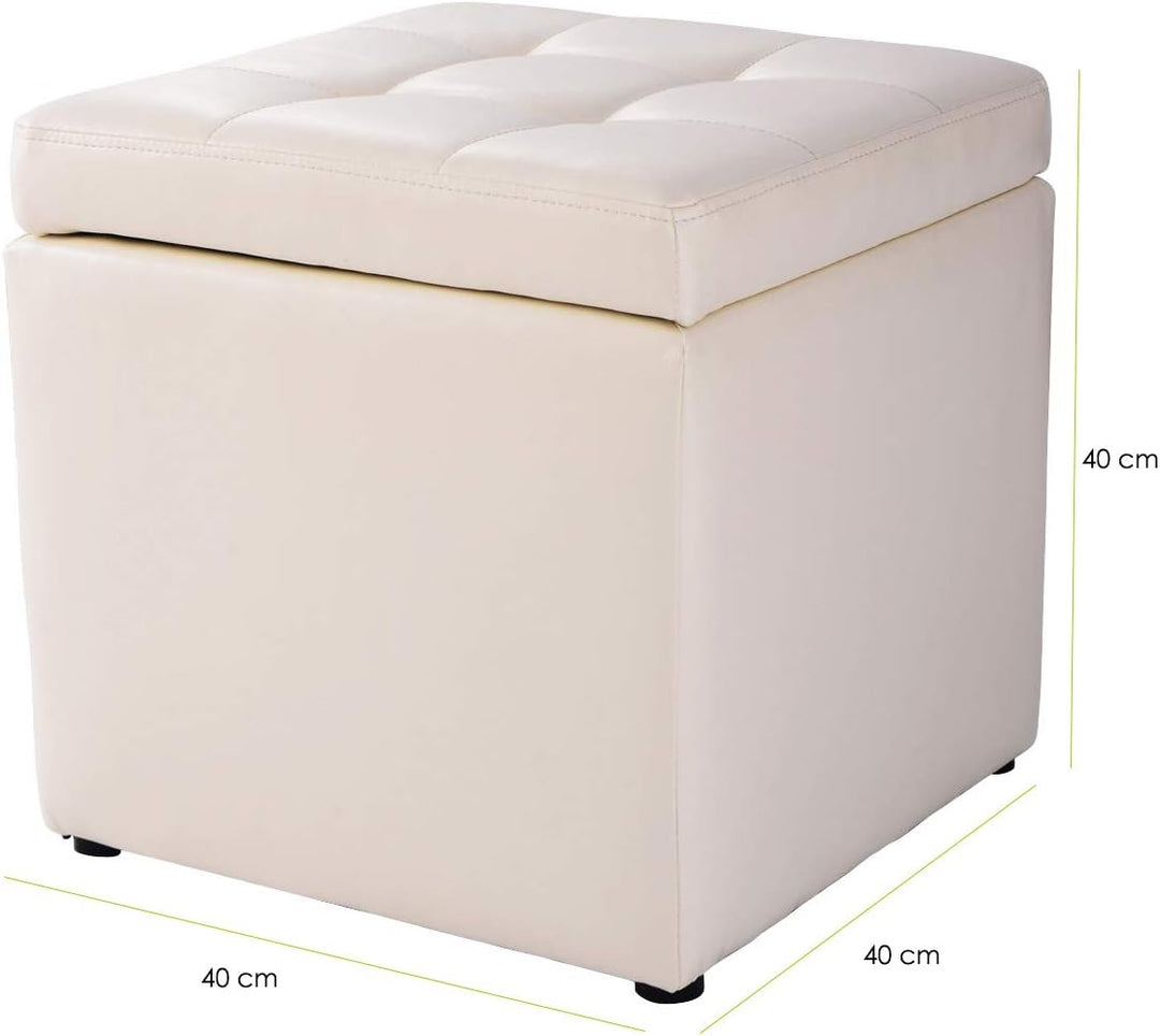 GIANTEX Sitzhocker mit Stauraum, Sitzwürfel Sitzbox auS PU, Sitztruhe Sitzcube Aufbewahrungsbox Fuss