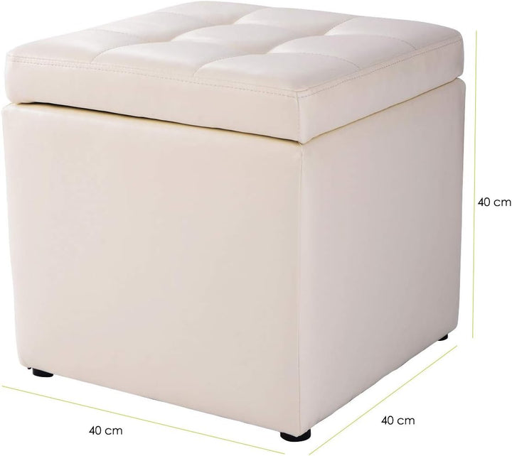 GIANTEX Sitzhocker mit Stauraum, Sitzwürfel Sitzbox auS PU, Sitztruhe Sitzcube Aufbewahrungsbox Fuss