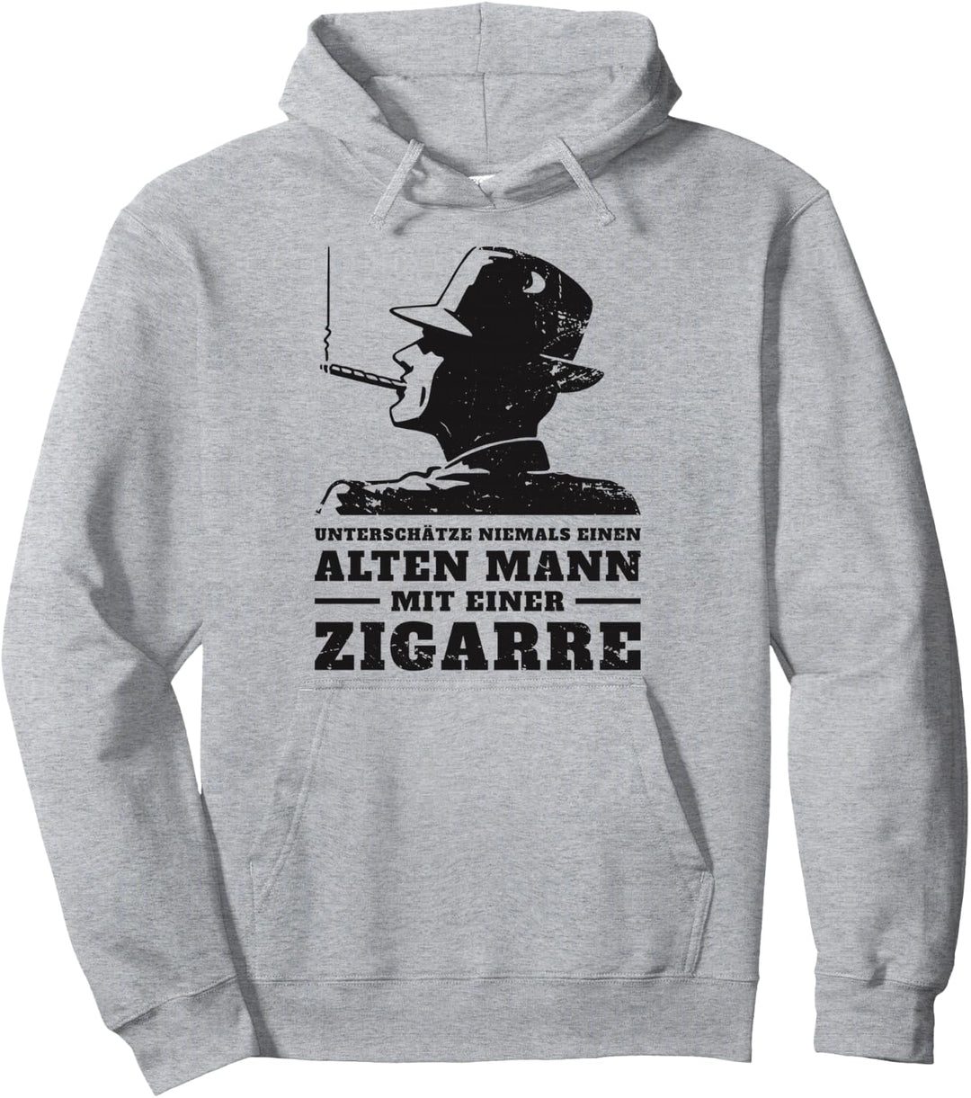 Unterschätz niemals einen alten Mann Zigarre Papa Vatertag Pullover Hoodie