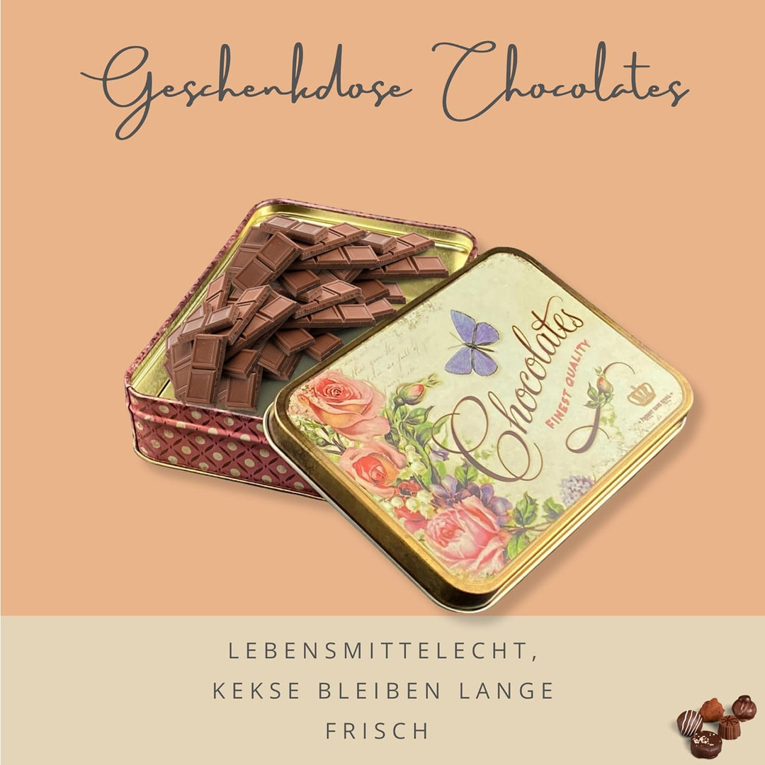 MediMuc Geschenkdose Design Nostalgia - Liebevoll gestaltete rechteckige Bonbondose - Motiv Chocolat
