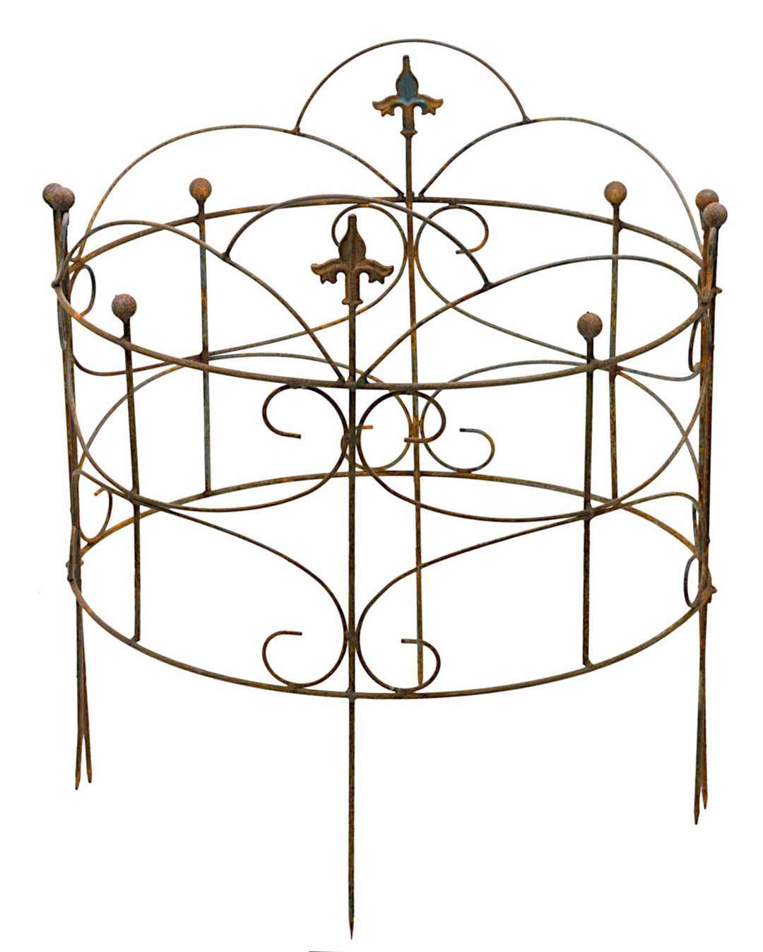 ecosoul Staudenhalter Strauchhalter bodennah 2-teilig rund Rankhilfe Beet Metall Eisen Rost Deko