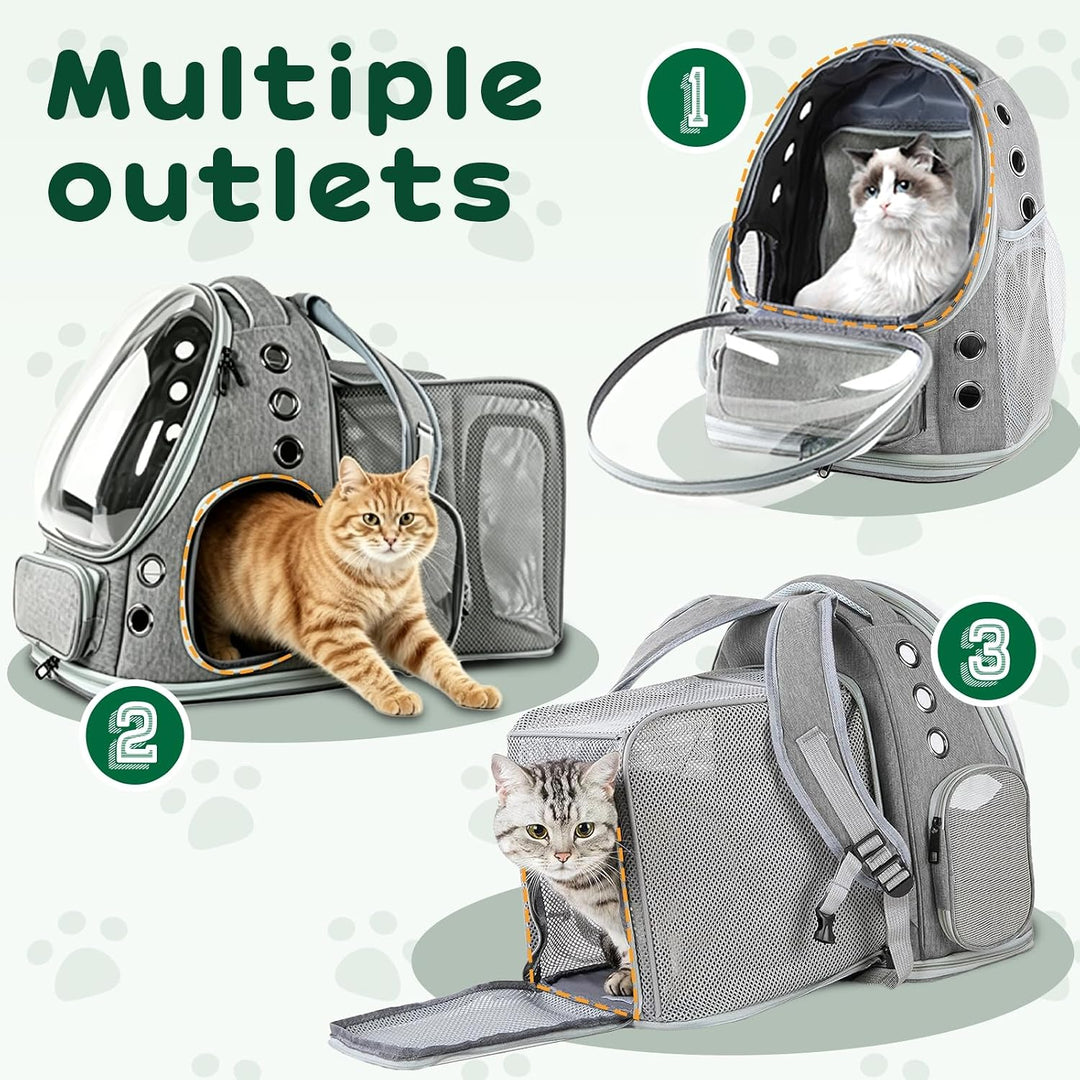 Erweiterbar Katzenrucksack mit Fenster Hunderucksack bis 8kg Katzenrucksack Grosse Katzen Cat Backpa