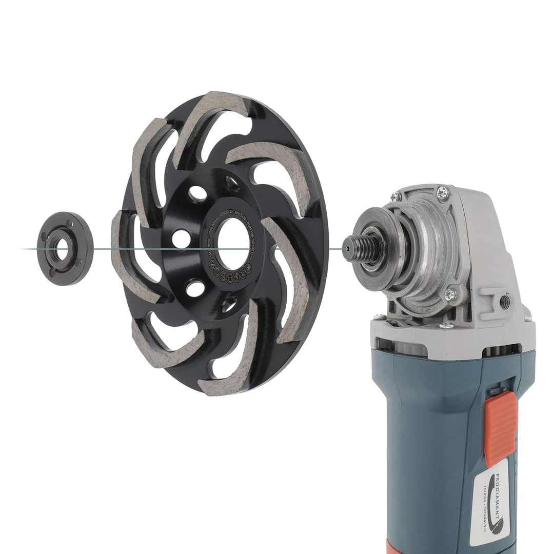 PRODIAMANT Diamant-Schleiftopf 125mm ST10 grobe Körnung für Flex Kleber, Fliesenkleber, Beton, Estri