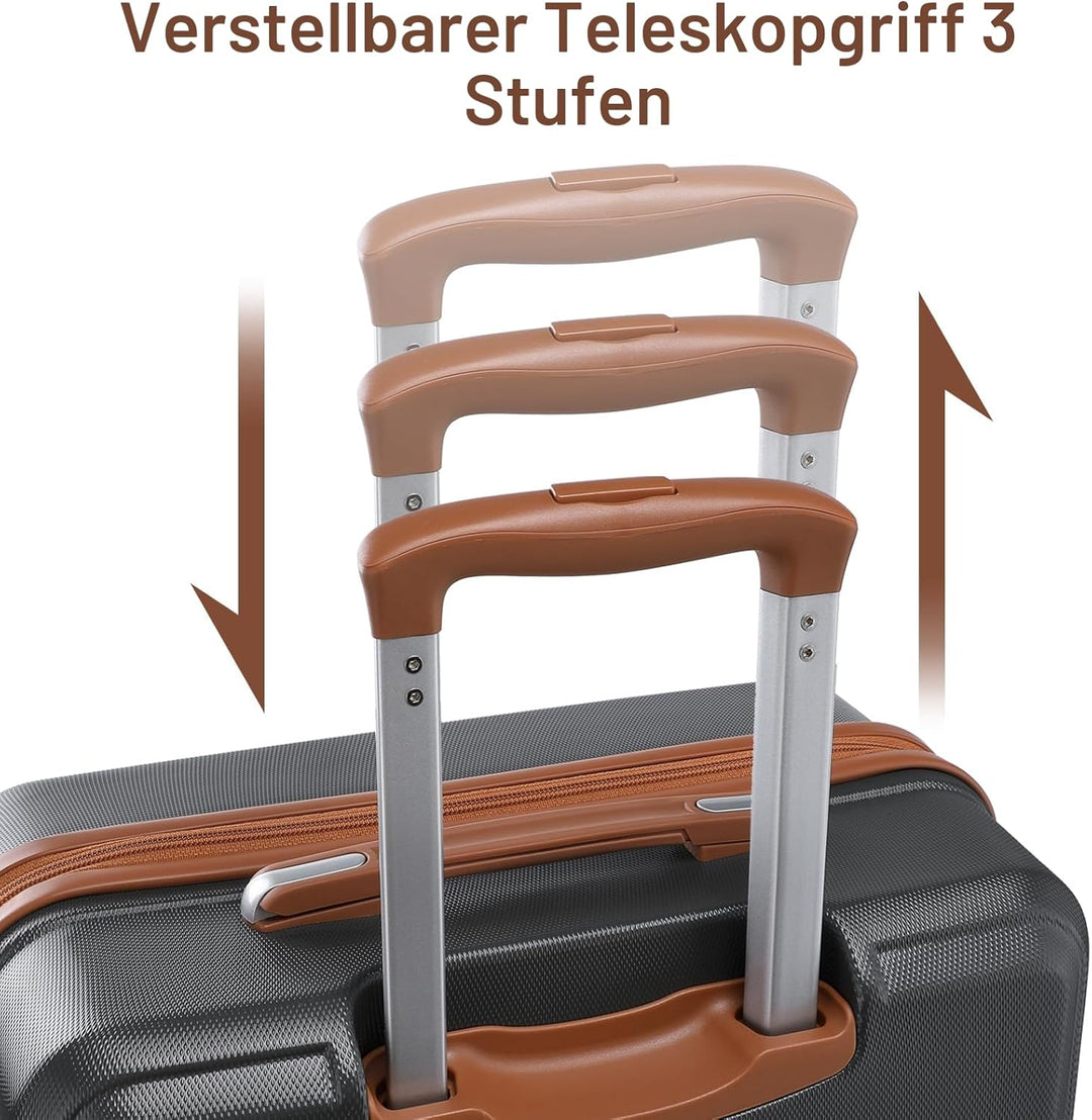 KONO Kofferset Reisekoffer Set Gepäcksets 6 Teilig, Koffer Set mit Beautycase Kosmetikkoffe mit Hand