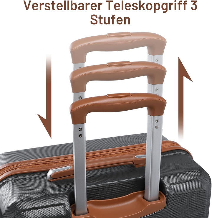 KONO Kofferset Reisekoffer Set Gepäcksets 6 Teilig, Koffer Set mit Beautycase Kosmetikkoffe mit Hand