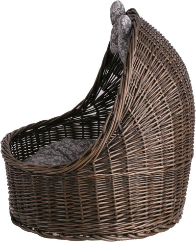 e-wicker24 Hundekorb/Katzenkorb aus Weide, Korb, Dunkelbraun, 60 x 46 x 48 cm, Dunkelbraun