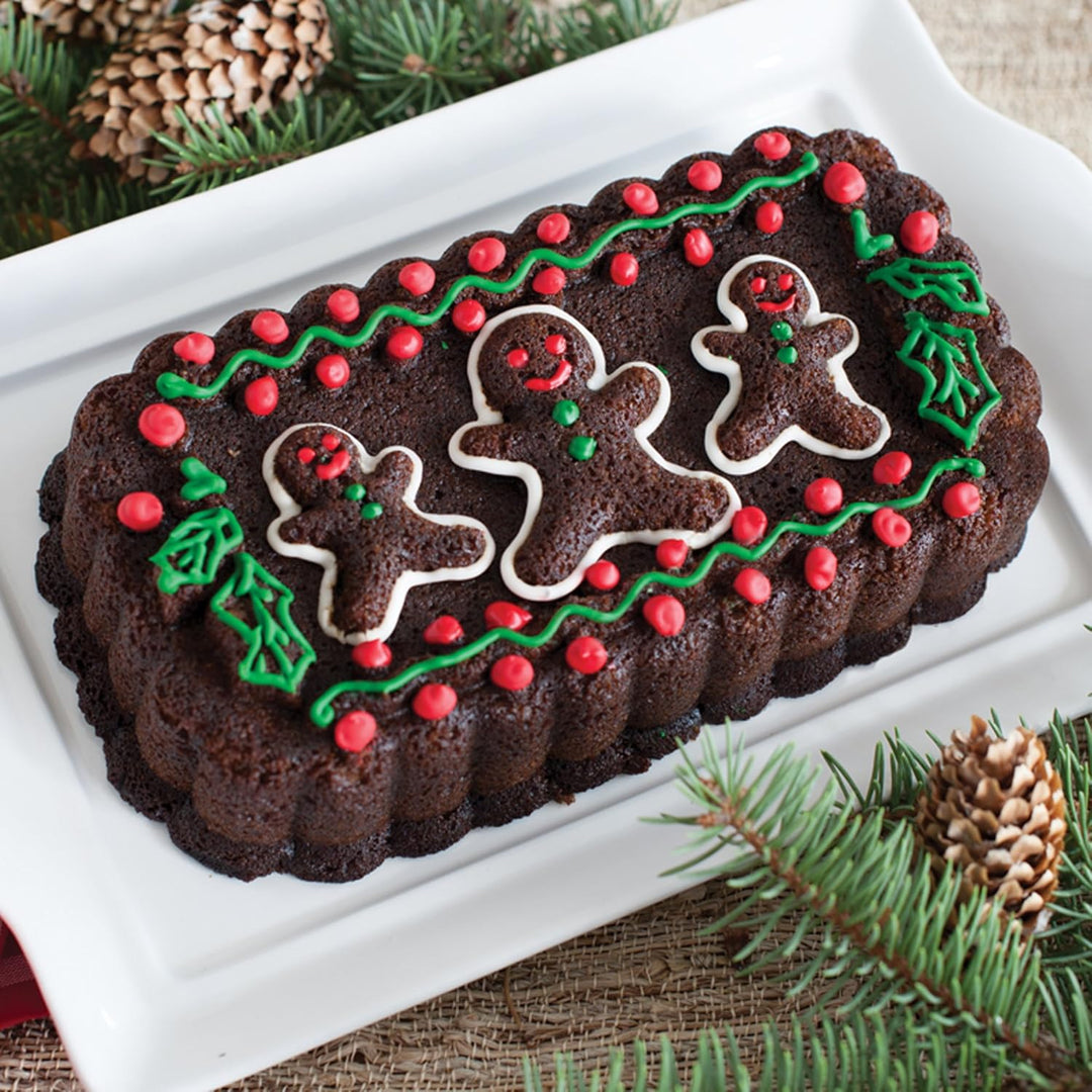 NordicWare Platinum Collection Zugpfanne Gingerbreat Family - Brotpfanne silber/schwarz, Gingerbreat