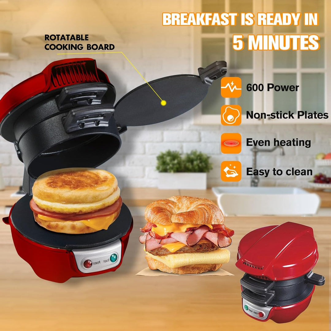 Sandwich Toaster Burger Maker, Effiziente Antihaft Heizplatten, Mit Digitalem Countdown-Timer, Spülm