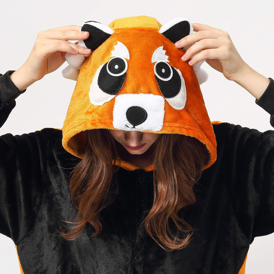 Katara 1744 (30+ Designs) Roter Panda-Kostüm, Unisex Onesie/ Pyjama-Qualität für Erwachsene & Teenag