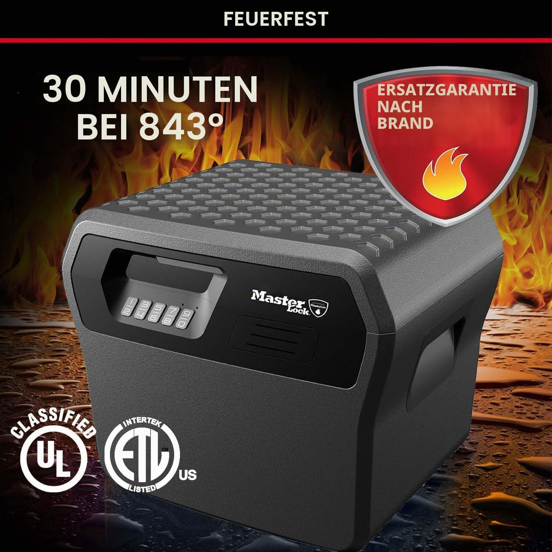 MASTER LOCK Feuerfeste Dokumentenbox Geldkassette 18,5L [Feuerfeste und Wasserdichte] [gross] [elekt