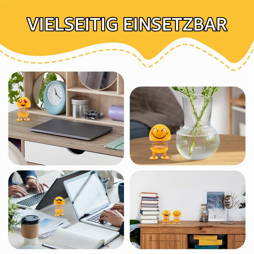 6 Stück Wackelfigur Glücksbringer, Auto Wackelfigur, Deko Figuren für Wohnzimmer, Schreibtisch, Büro