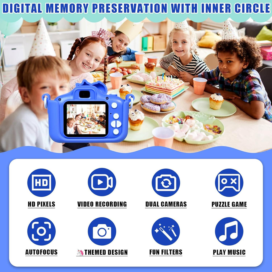 Kinderkamera, Digitalkamera Kinder 1080P 2,0"-Bildschirm Kinder Kamera mit 32GB Karte, Selfie Digita
