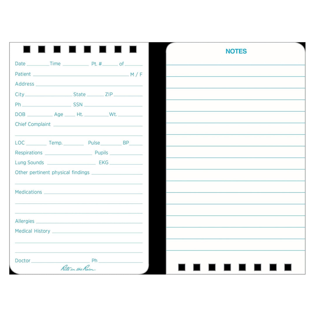 Rite in the Rain Wetterfestes EMS Notizbuch, 7,6 x 12,7 cm, gelber Einband, Vital Stats Pages (Nr. 1