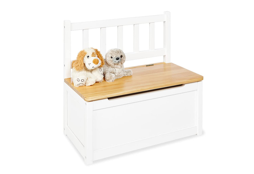 PINOLINO Kindertruhenbank Fenna, aus massivem Holz, mit Klappendämpfer, Sitzhöhe 29 cm, für Kinder a