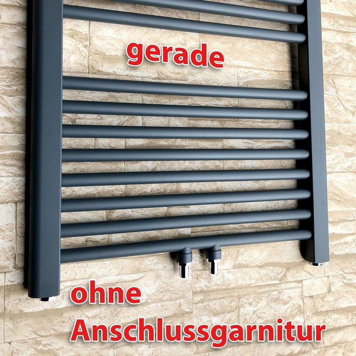 Badheizkörper 750 x 600 mm in Anthrazit gerade Hochwertiger Handtuchheizkörper in Anthrazit Handtuch