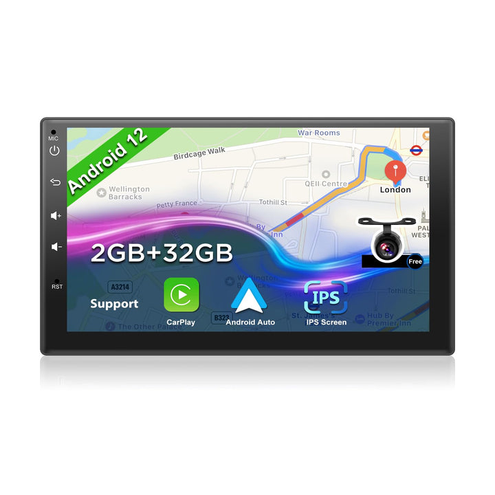 JOYX Android 10 Doppel Din Autoradio Mit GPS Navi -2G RAM + 32G ROM - Rückfahrkamera KOSTENLOS - 7 Z