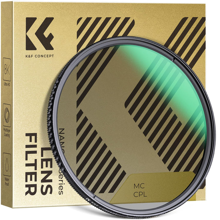 K&F CONCEPT 37mm Polfilter Filter für tiefere Farben, Reduzierung von Blendung und Reflexionen, Opti