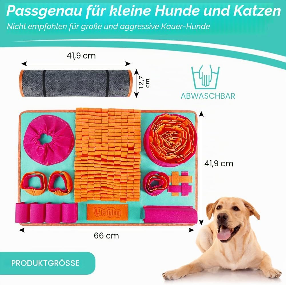 Vivifying Schnüffelmatte für Hunde, Interaktive Hundespielzeug für Langeweile und geistige Stimulati