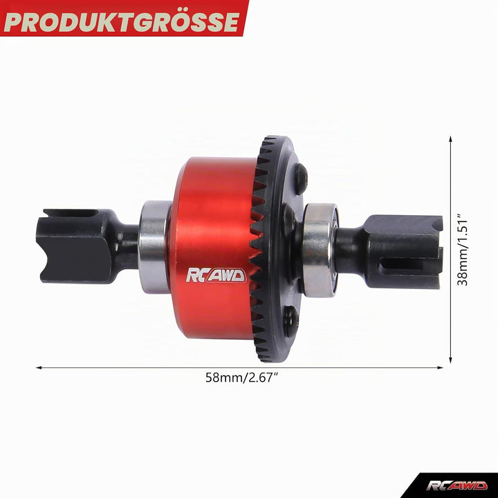 RCAWD ARRMA 6s Diff-Satz Komplett, Stahl Front/Heck-Diff Set komplett mit 40CrMo Hauptdiff Zahnrad 4