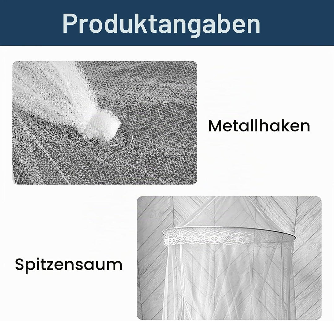 Moskitonetz Reise Mosquito Netz Bett 60 x 250 x 1100cm Feines Netz Mückennetz Bett mit Haken und Auf