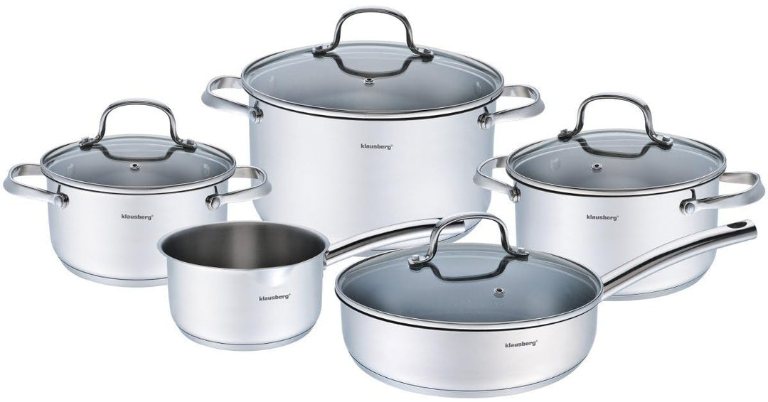 Kochtöpfe Kochtopfset Topfset 9 Elemente Klausberg KB-7215 Stahl 18/10