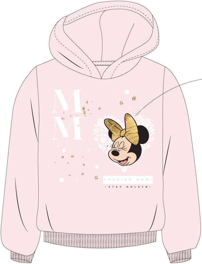 Disney Minnie Mouse Hoodie für Mädchen - Kinder Kapuzenpullover Jacke mit Kapuze Sweatshirt mit Reis