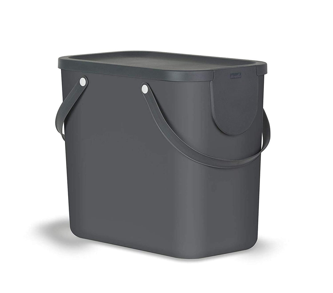 Rotho Albula Mülltrennungssystem 25l für die Küche, Kunststoff (PP) BPA-frei, anthrazit, 25l (40.0 x