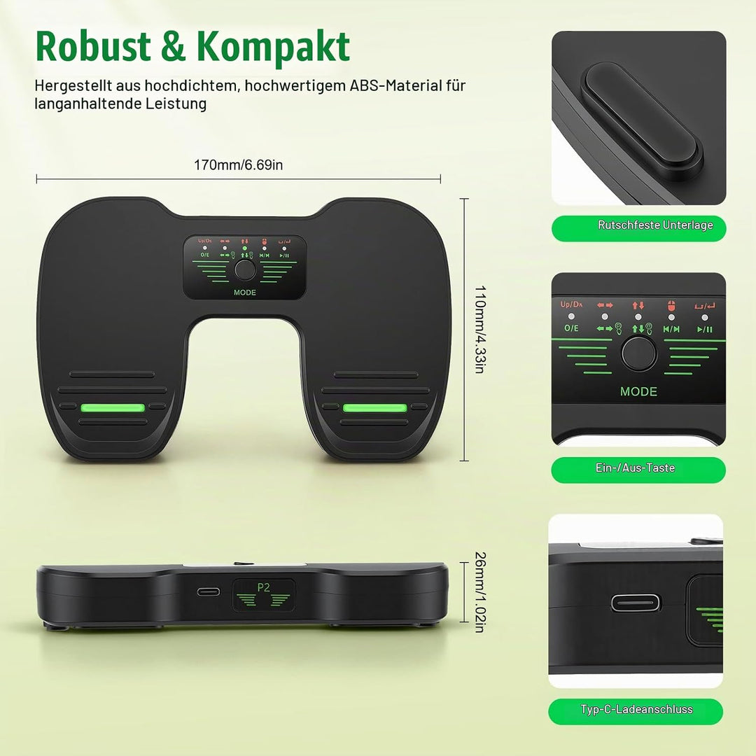 Bluetooth Page Turning Pedal, Wireless Page Turner Stumm, Musik Lese Controller zum Spielen von Inst