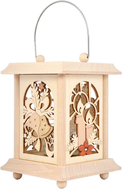 Drechslerei Kuhnert Tischlaterne/Teelichthalter - Motiv: Weihnacht aus Edelholz - Masse: 11,5 x 11,5