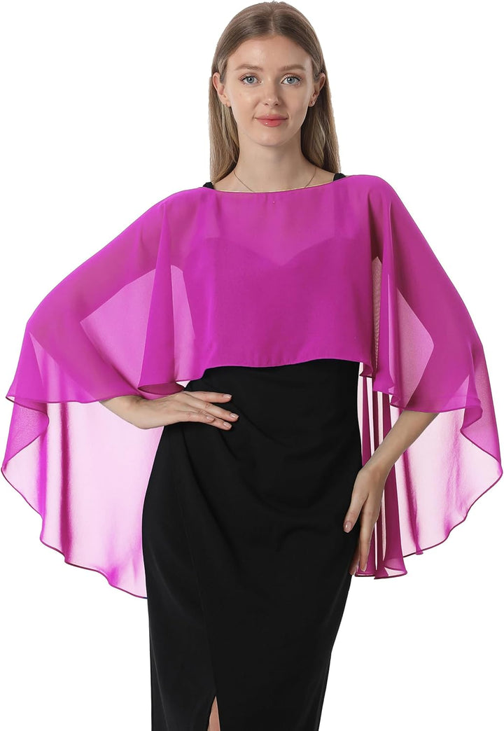 Damen Chiffon-umhang001 Pashmina-Schal Einheitsgrösse Rose, Einheitsgrösse Rose