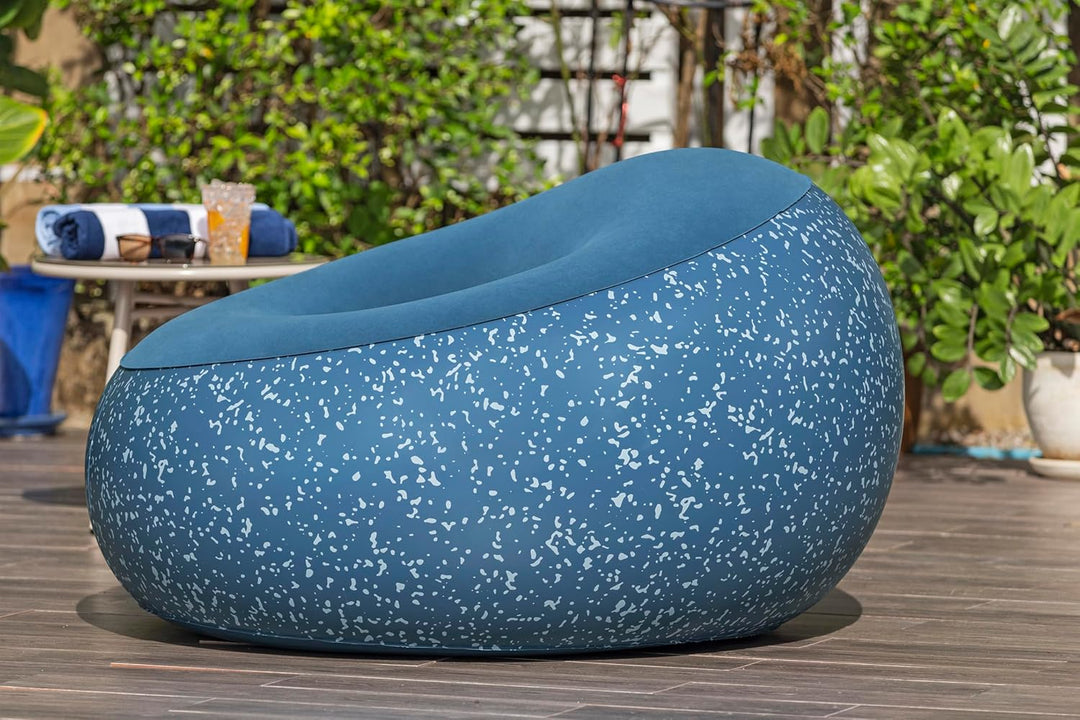 Bestway Inflate-A-Chair Luftsessel 112x112x66 cm blau – Aufblasbarer Sessel für Innen & Aussen, bequ