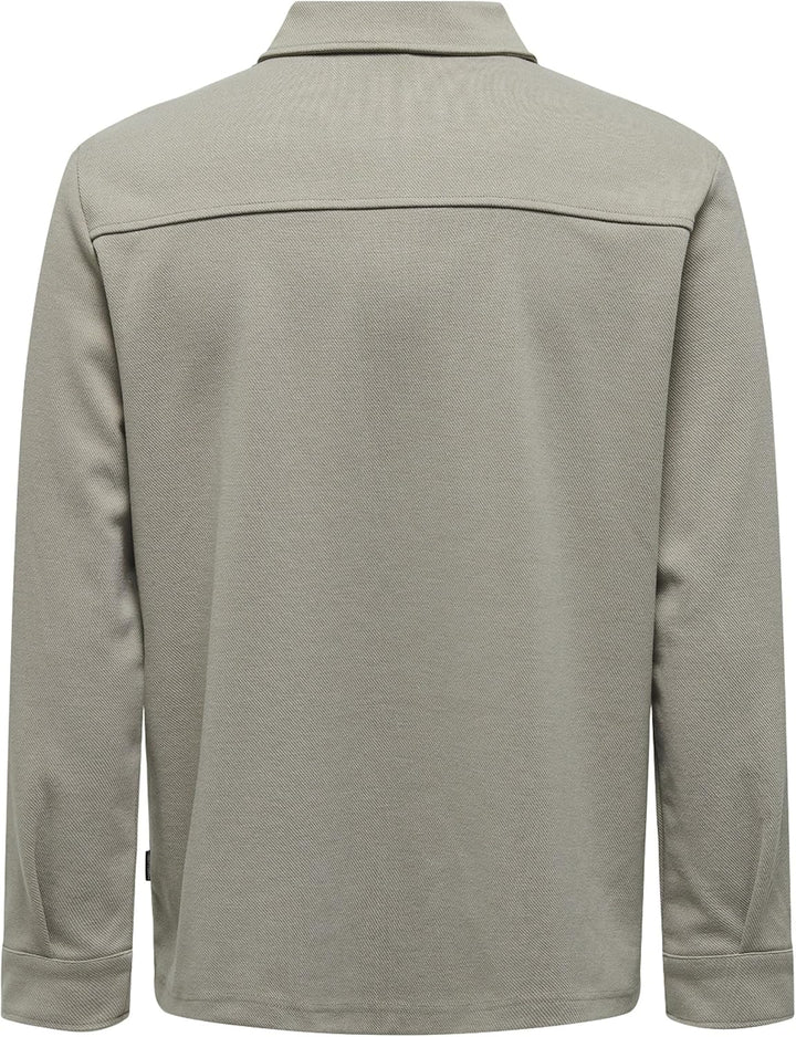 ONLY & SONS Male Hemd Normal geschnitten Hemdkragen Hemd XL Vintage Khaki/Pattern:melange, XL Vintag