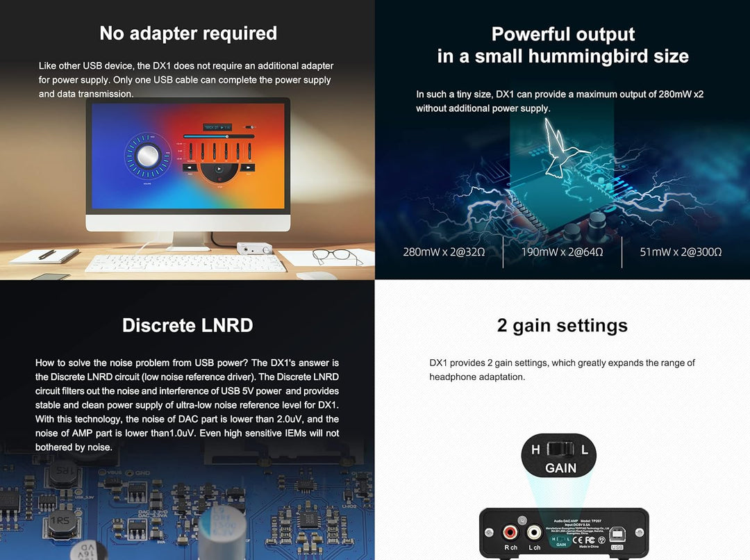 Topping DX1 USB DAC AK4493S Diskreter LNRD Kopfhörerverstärker DSD256 PCM384 Desktop Verstärker für