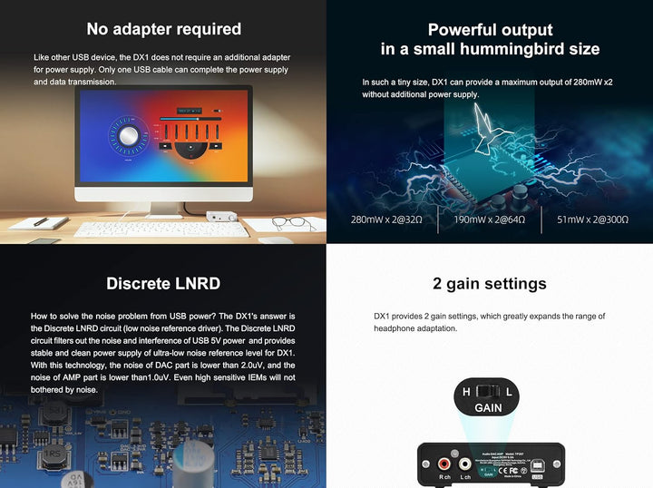 Topping DX1 USB DAC AK4493S Diskreter LNRD Kopfhörerverstärker DSD256 PCM384 Desktop Verstärker für