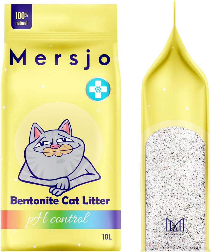 PH Control Bentonitstreu 10L – Natürliche Katzenstreu mit pH-Gesundheitsindikator, Staubfrei, Starke