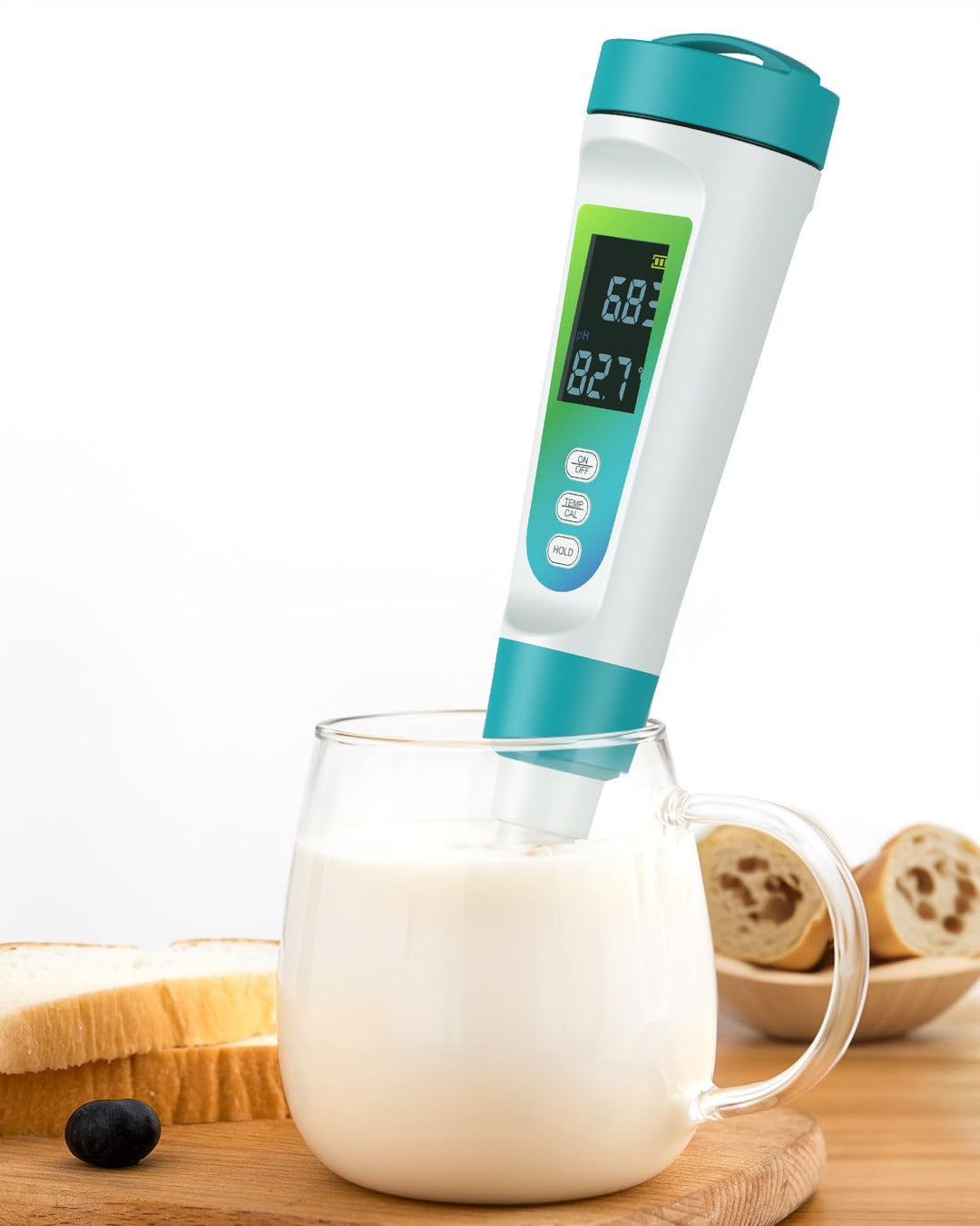 Pawfly Digitales pH-Messgerät für Lebensmittel mit hoher Genauigkeit zur Messung von Sauerteig Brot