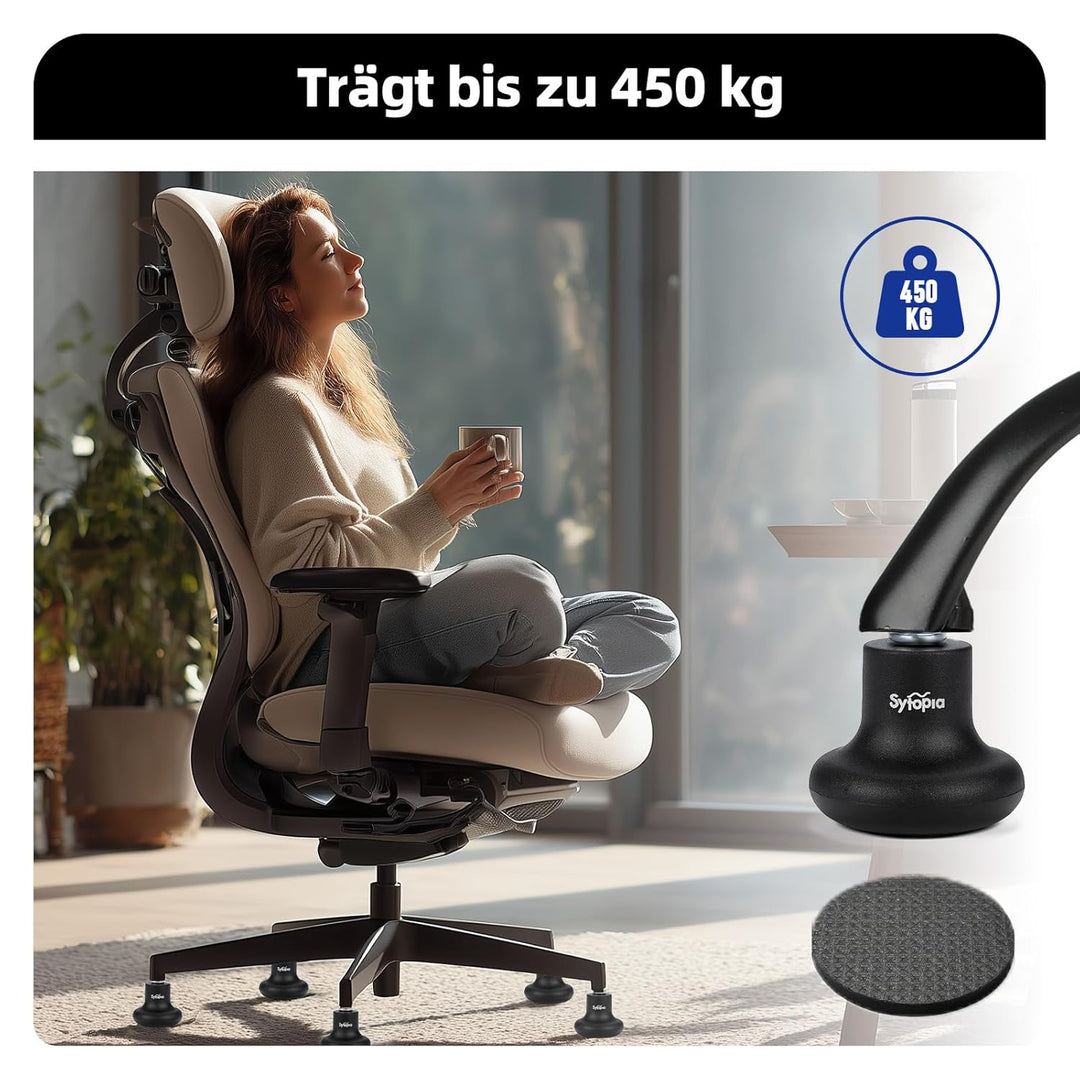 Sytopia 5 Stück Bodengleiter 2 Zoll, Höhe 6,5cm, mit Filzpads, Ersatz für Bürostuhl Rollen, Stuhlgle
