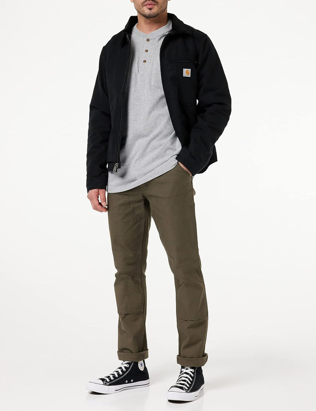 Carhartt Bekleidung K128-BLK Pocket XL Grau Meliert, XL Grau Meliert