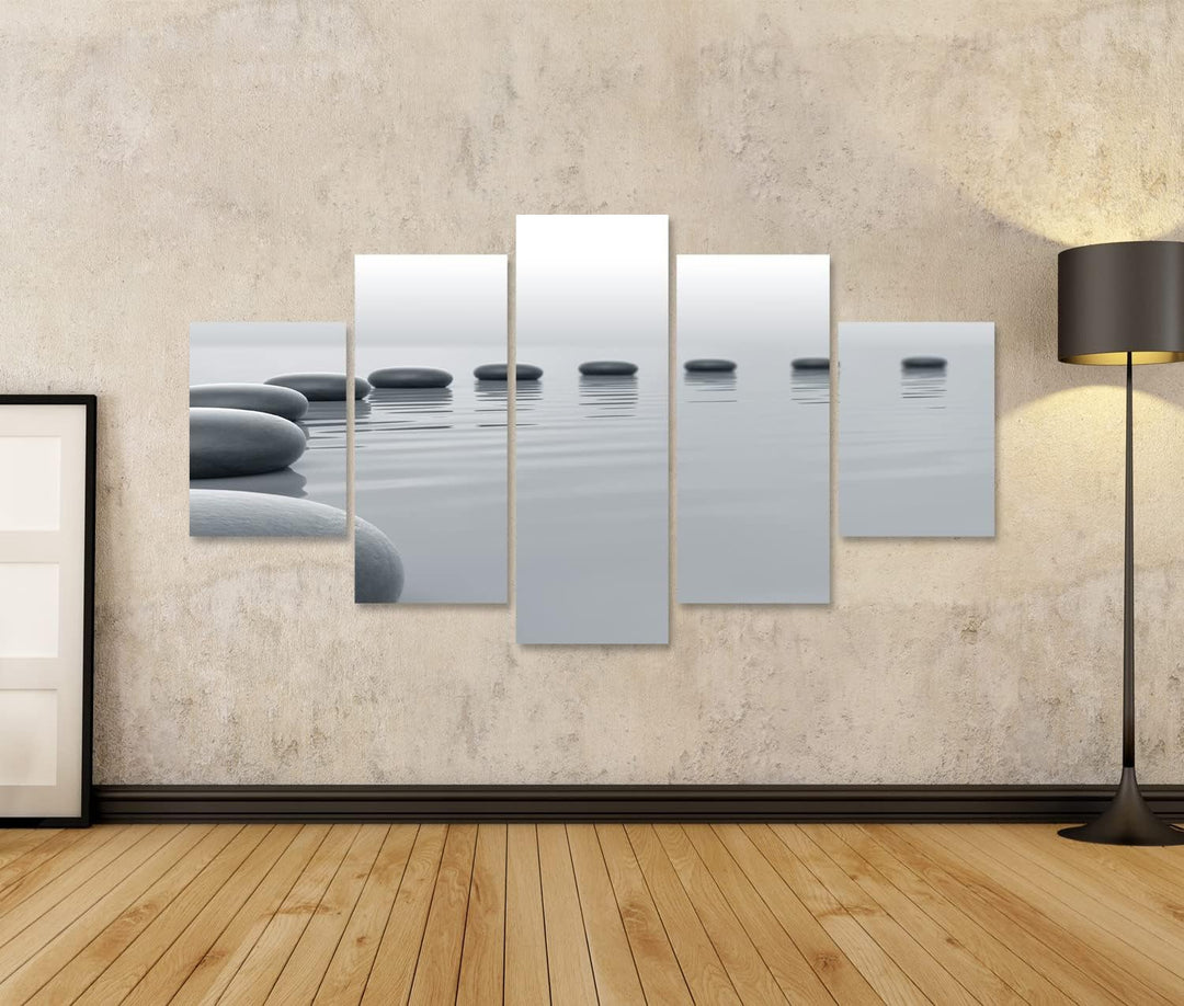 islandburner Bild auf Leinwand Steine Im Wasser Kreisförmig Angeordnet Bilder Wandbilder Poster Lein