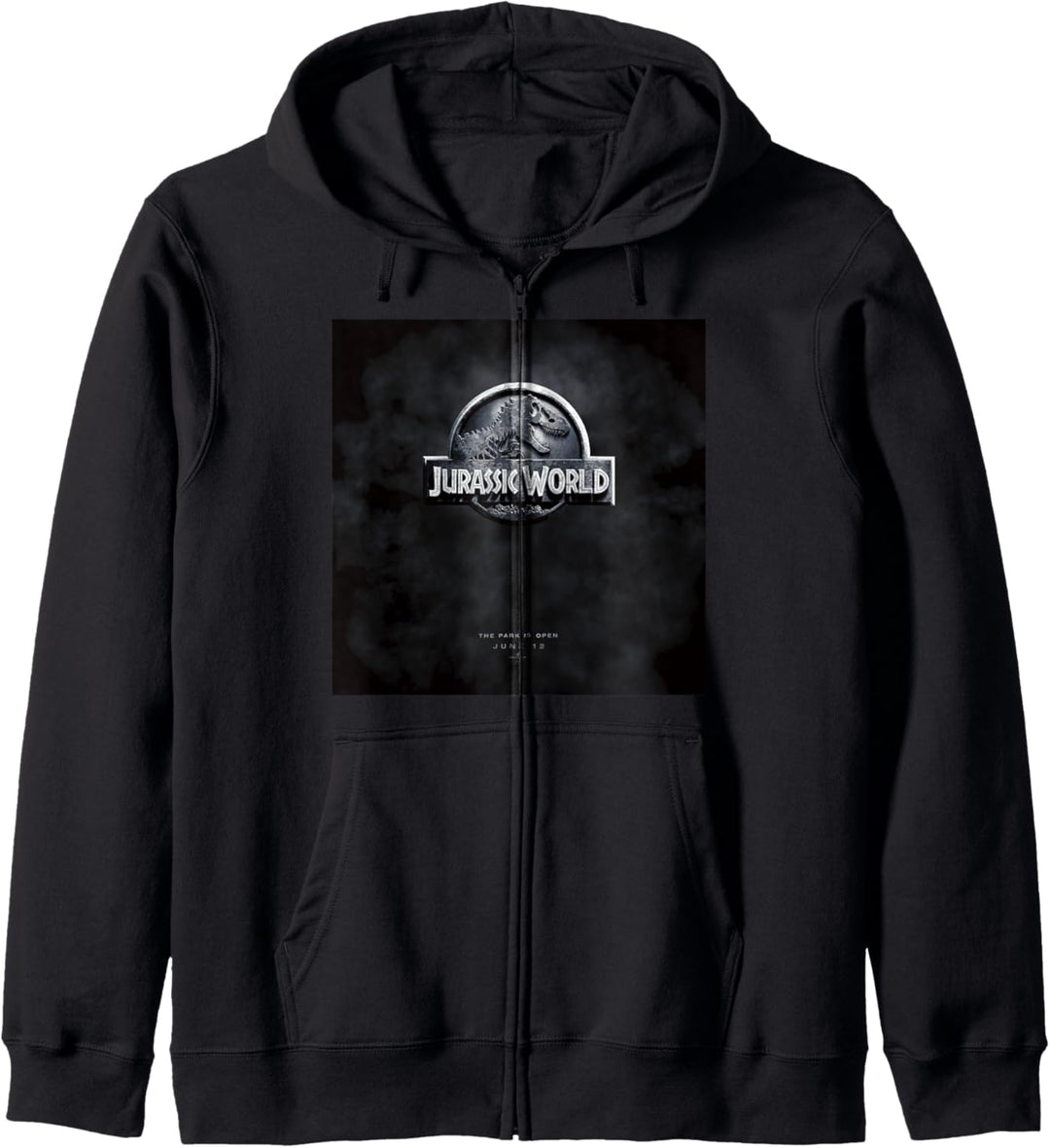 Jurassic World Filmposter mit dunklem Logo Kapuzenjacke